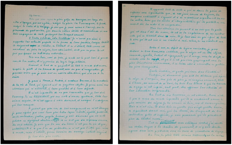 Figure 2 – Manuscrit 1 : Extrait présentant un passage non publié (pour transcription, voir en annexe)
